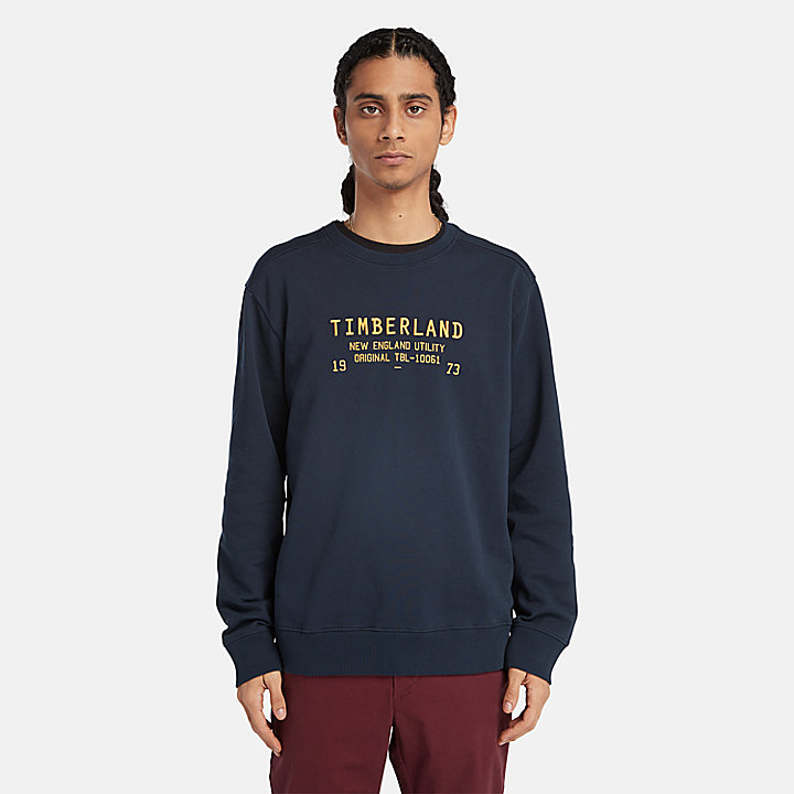 Utility Crewneck Sweatshirt for Men in Navy