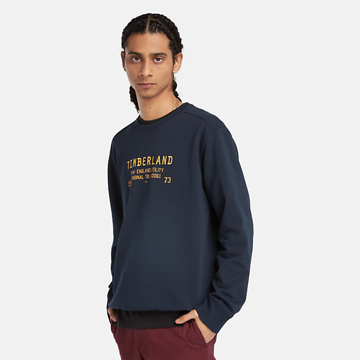 Utility Crewneck Sweatshirt for Men in Navy-