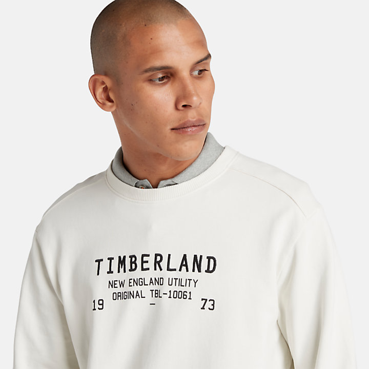 Utility Sweatshirt met ronde hals voor heren in wit-