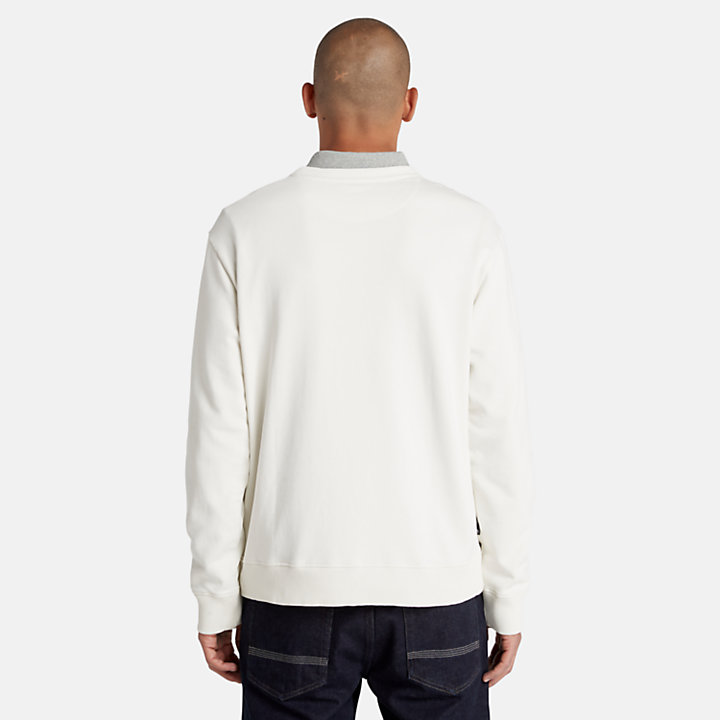 Utility Sweatshirt mit Rundhalsausschnitt für Herren in Weiß-
