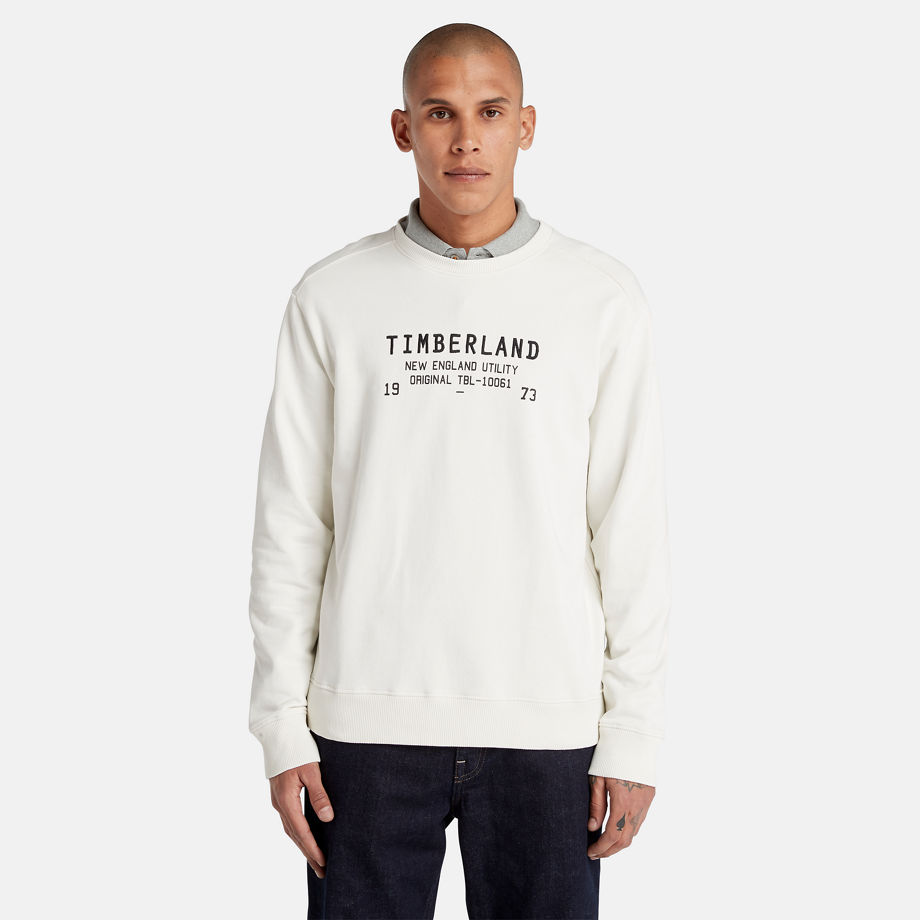 Timberland Utility Crewneck Sweatshirt For Men In White White, Size M