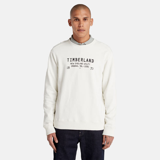 Utility Crewneck Sweatshirt for Men in White | Timberland