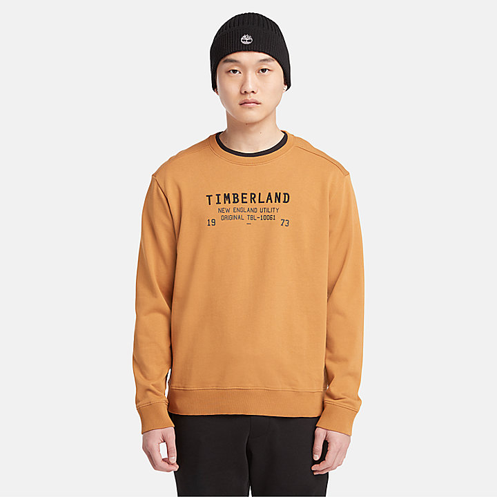 Utility Crewneck Sweatshirt for Men in Dark Yellow