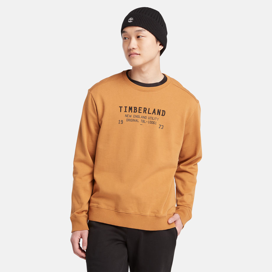 Timberland Utility Crewneck Sweatshirt For Men In Dark Yellow Yellow, Size L