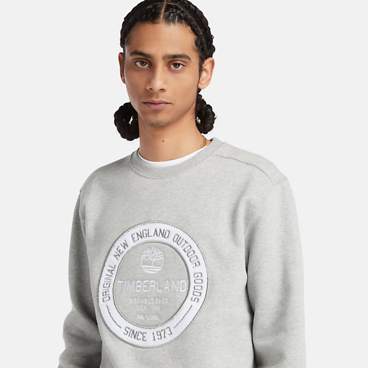 Modernes Brand Carrier Rundhals-Sweatshirt für Herren in Grau-