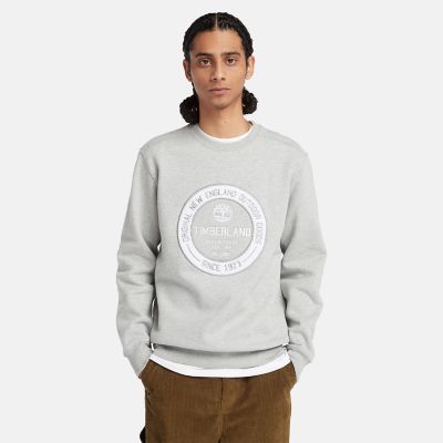 Timberland Elevated Brand Carrier Crew Sweatshirt For Men In Grey Grey