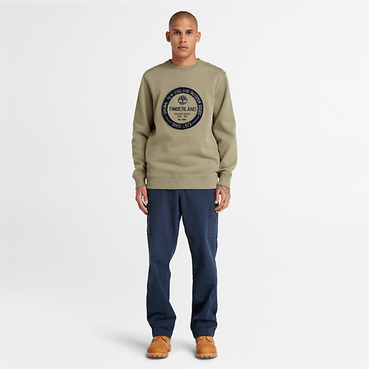 Elevated Brand Carrier Crew Sweatshirt for Men in Green-