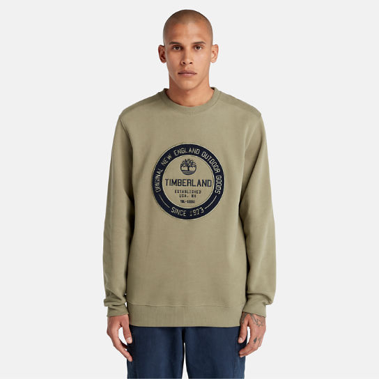 Sweat-shirt à col rond Elevated Brand Carrier pour homme en vert | Timberland