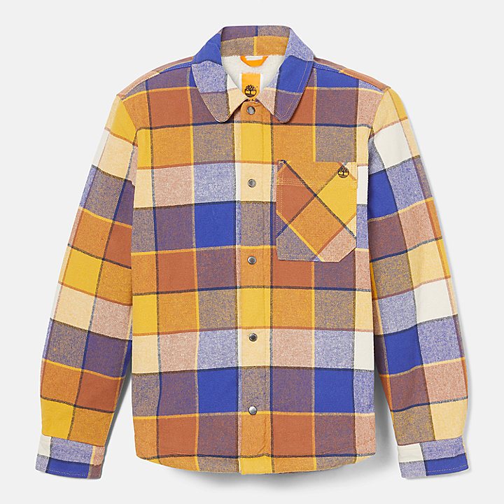 High Pile Fleece-Lined Overshirt for Men in Yellow