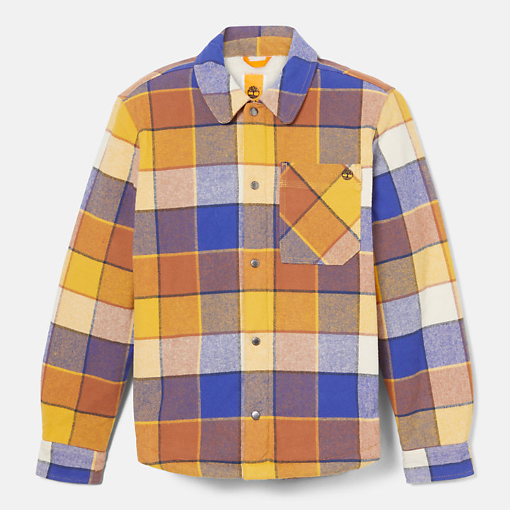 High Pile Fleece-Lined Overshirt for Men in Yellow-