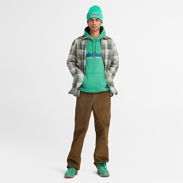 Windham Flannel Shirt for Men in Teal/Grey/White-