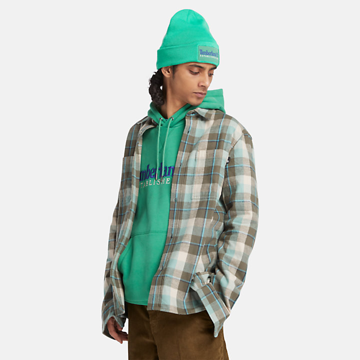 Camicia in Flanella Windham da Uomo in verde acqua/grigio/bianco-