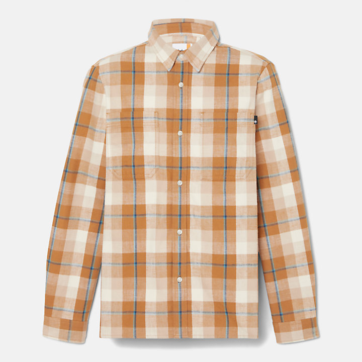 Camisa de franela Windham para hombre en naranja/beige-