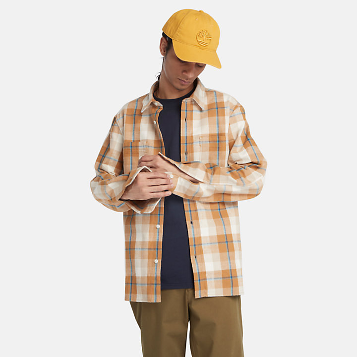 Windham Flannel Shirt for Men in Orange/Beige-