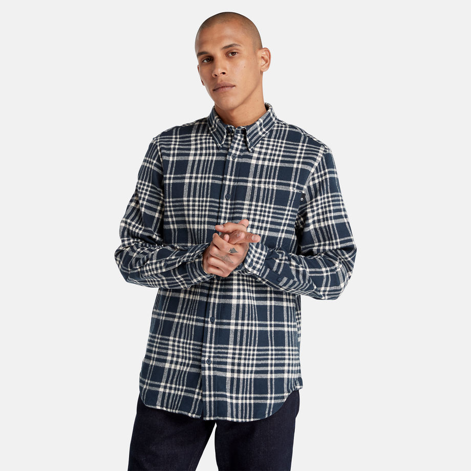 Timberland Heavy Flannel Check Shirt For Men In Navy Navy, Size M