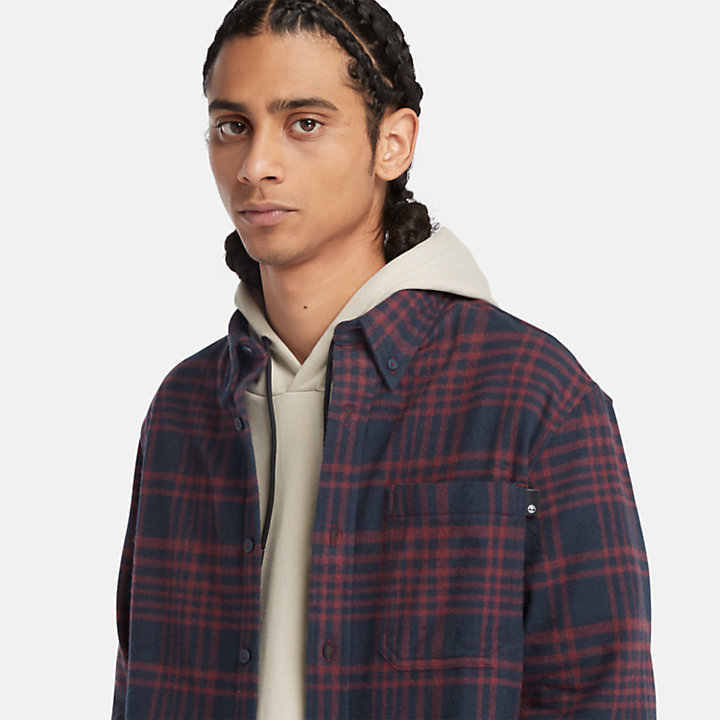 Heavy Flannel Check Shirt for Men in Burgundy | Timberland