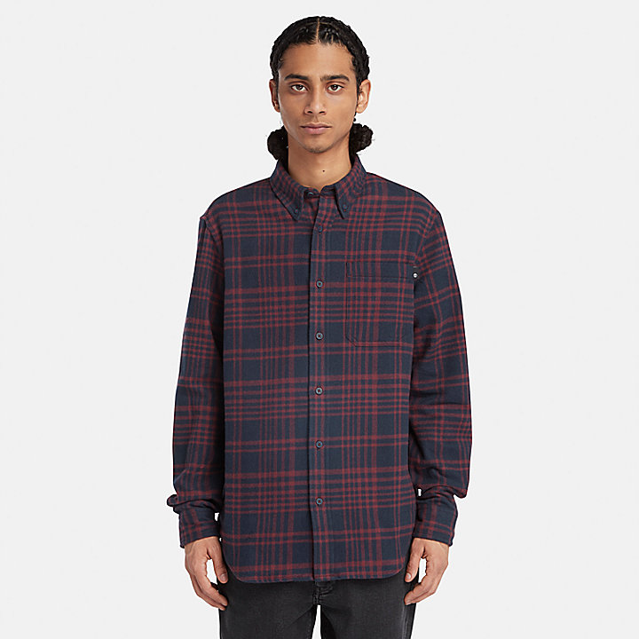 Heavy Flannel Check Shirt for Men in Burgundy | Timberland