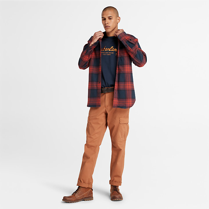 Checked Flannel Shirt for Men in Red/Blue-