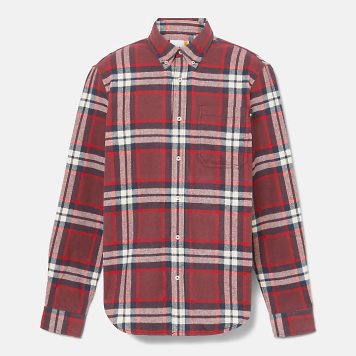 Chemise à carreaux en flanelle pour homme en bordeaux/rouge/blanc-