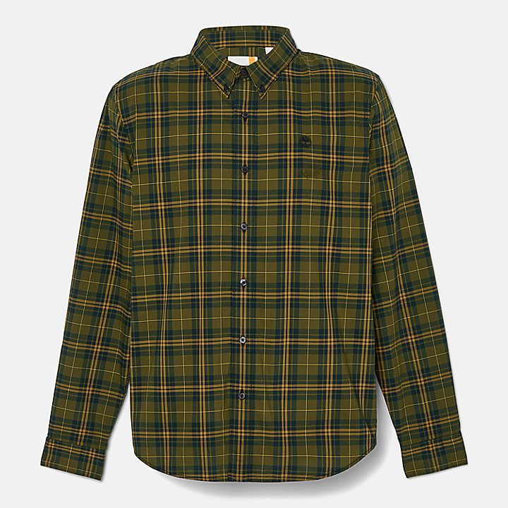 Stretch Poplin Tartan Shirt for Men in Green | Timberland