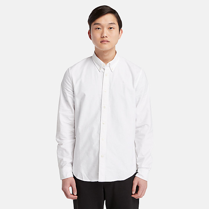 Long Sleeve Oxford overhemd voor heren in wit
