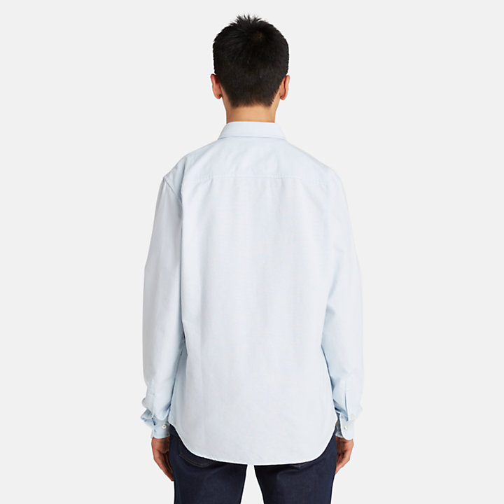 Long Sleeve Oxford Shirt for Men in Light Blue-