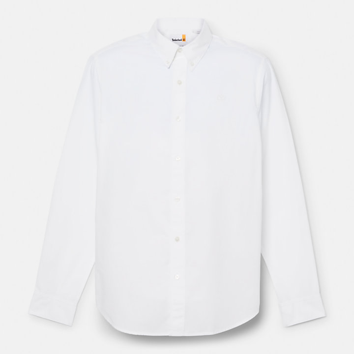 Camisa de popelina para hombre en blanco-