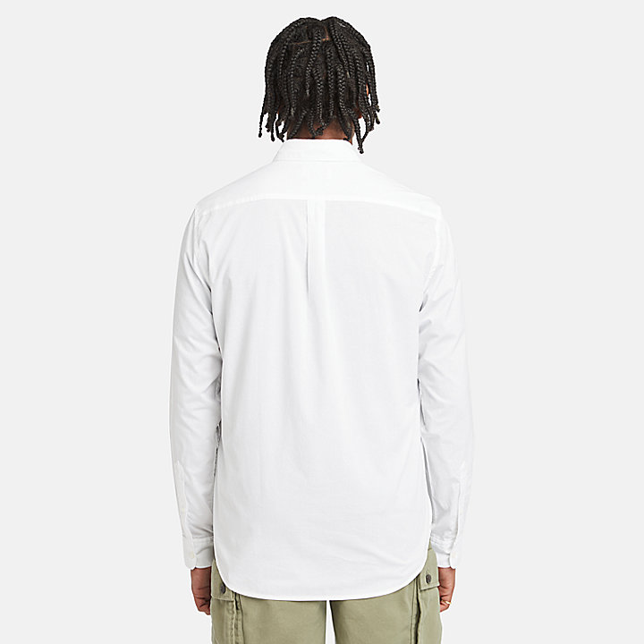 Camisa de popelina para hombre en blanco