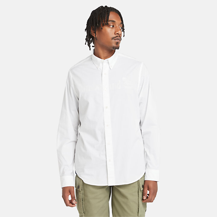 Camisa em Popelina para Homem em branco-