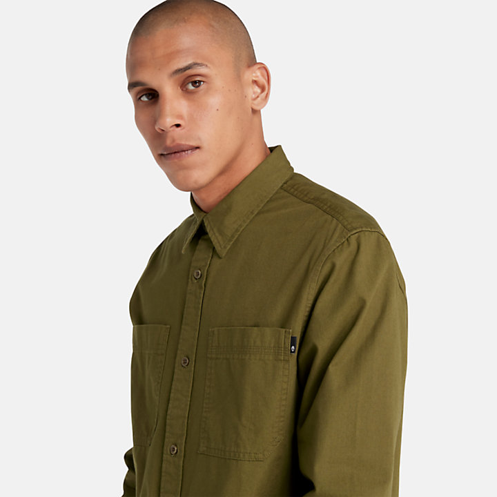 Camisa de algodón Windham para hombre en verde-