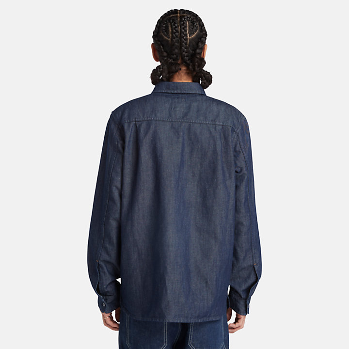 Windham Denim Overhemd van katoen en hennep voor heren in indigo-