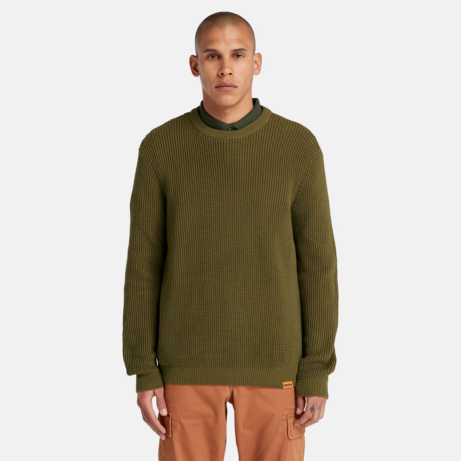 Timberland Tuck Crewneck Jumper For Men In Green Green, Size L