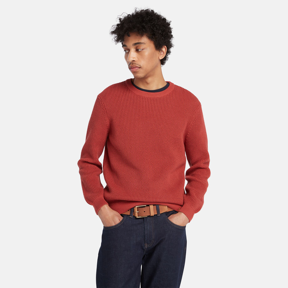 Timberland Tuck Crewneck Jumper For Men In Red Red, Size L