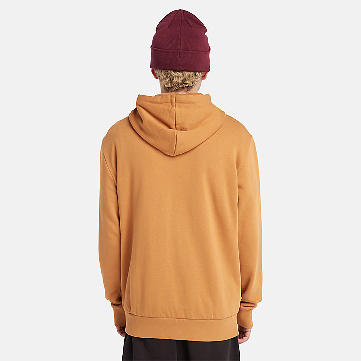 Buffalo Plaid Hoody Sweatshirt for Men in Orange
