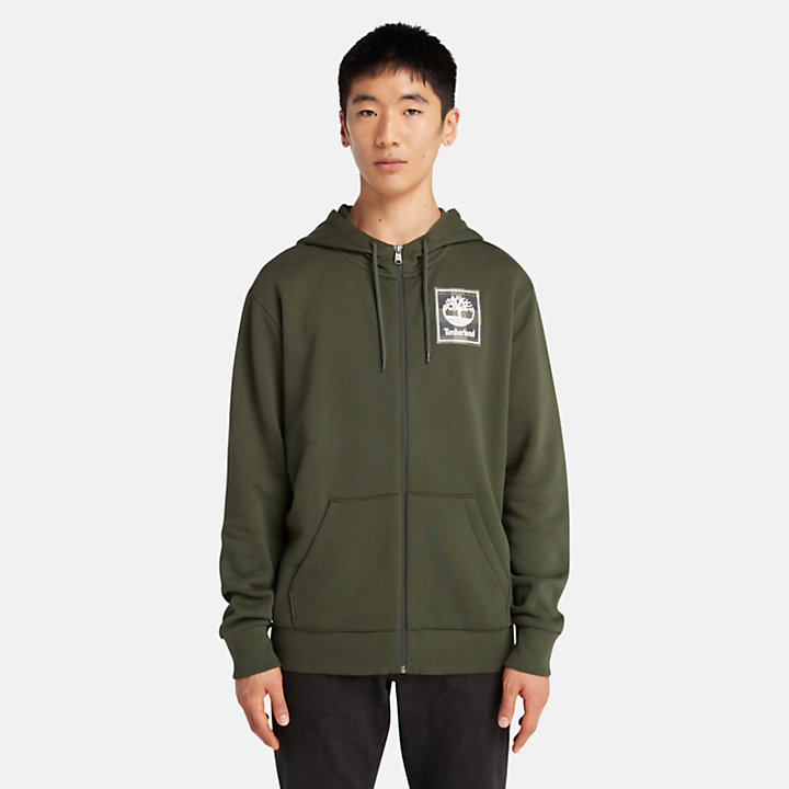 Buffalo Plaid Hoody Sweatshirt for Men in Dark Green-