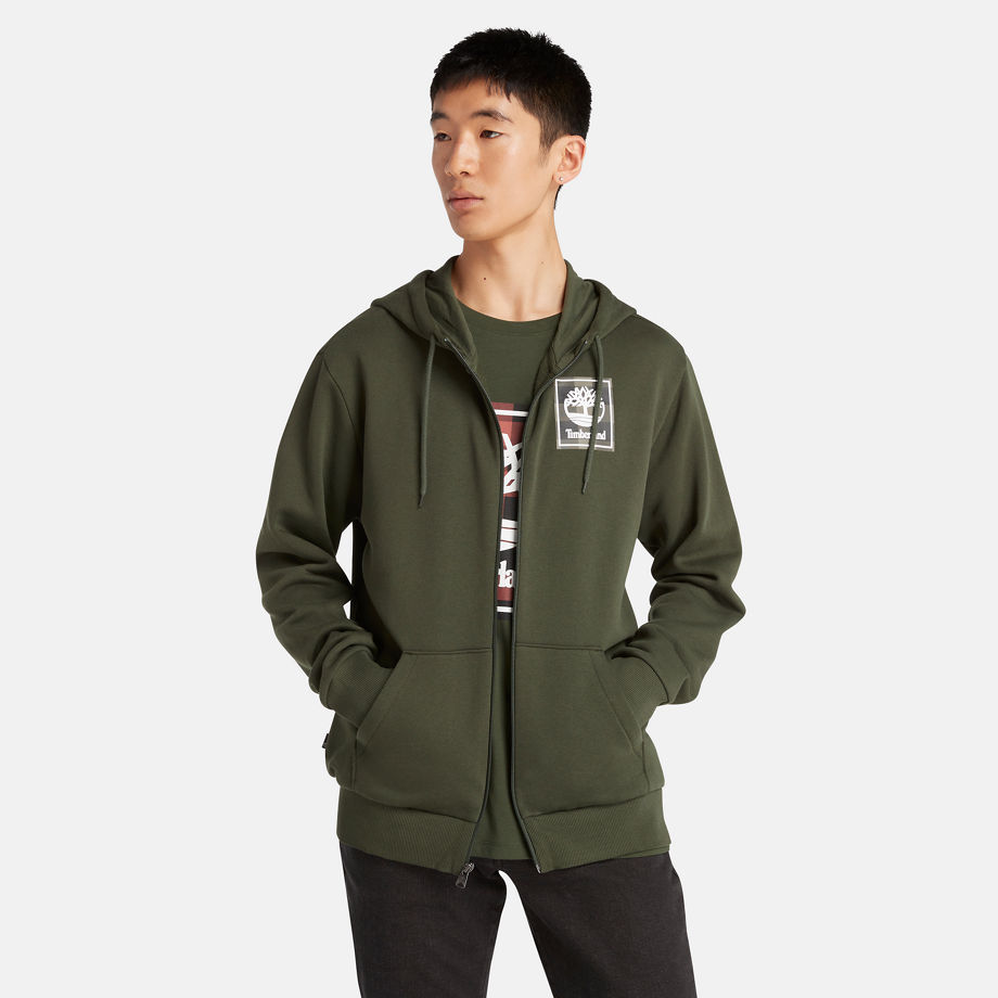 Timberland Buffalo Plaid Hoody Sweatshirt For Men In Dark Green Green, Size S