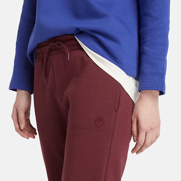 Pantaloni della Tuta con Logo ad Albero Ricamato da Donna in bordeaux-