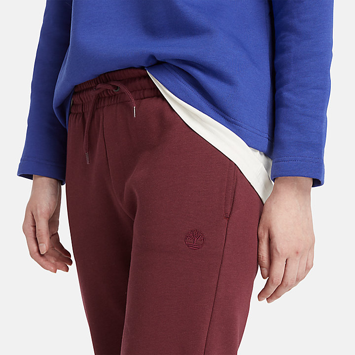 Embroidered Tree-logo Tracksuit Bottoms for Women in Burgundy