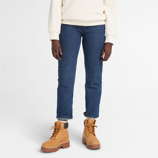 Denim Jeans met hennep en hoge taille voor dames in donkerblauw | Timberland