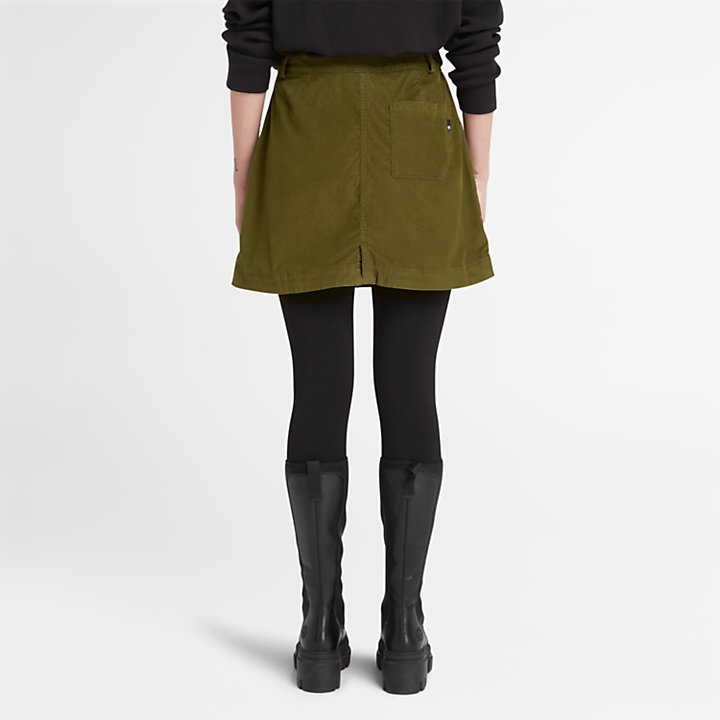 Needle Corduroy Skirt for Women in Green-