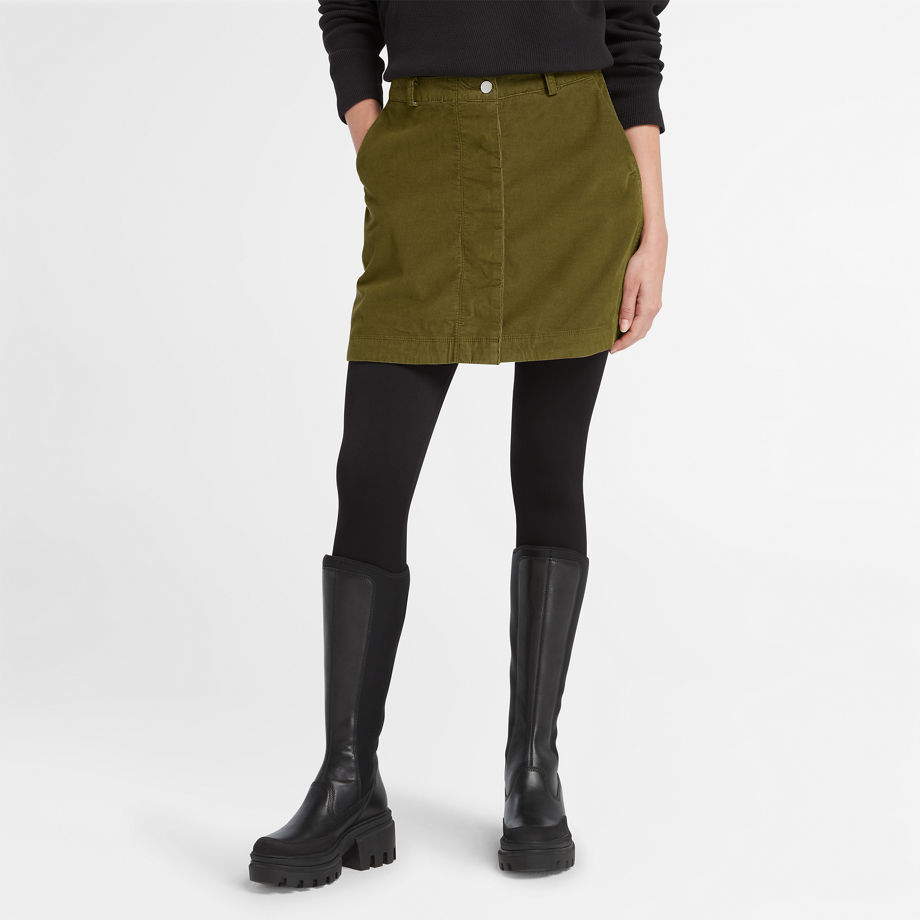 Timberland Needle Corduroy Skirt For Women In Green Green
