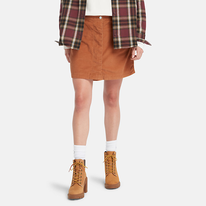 Needle Corduroy Skirt for Women in Brown-