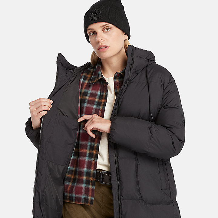 Recycled Down Puffer Jacket for Women in Black
