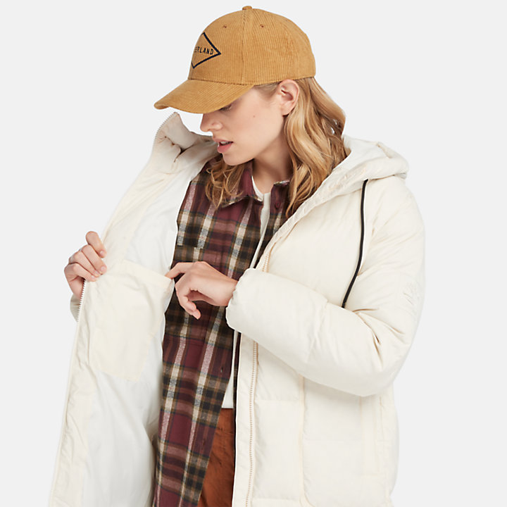 Recycled Down Puffer Jacket for Women in Beige-