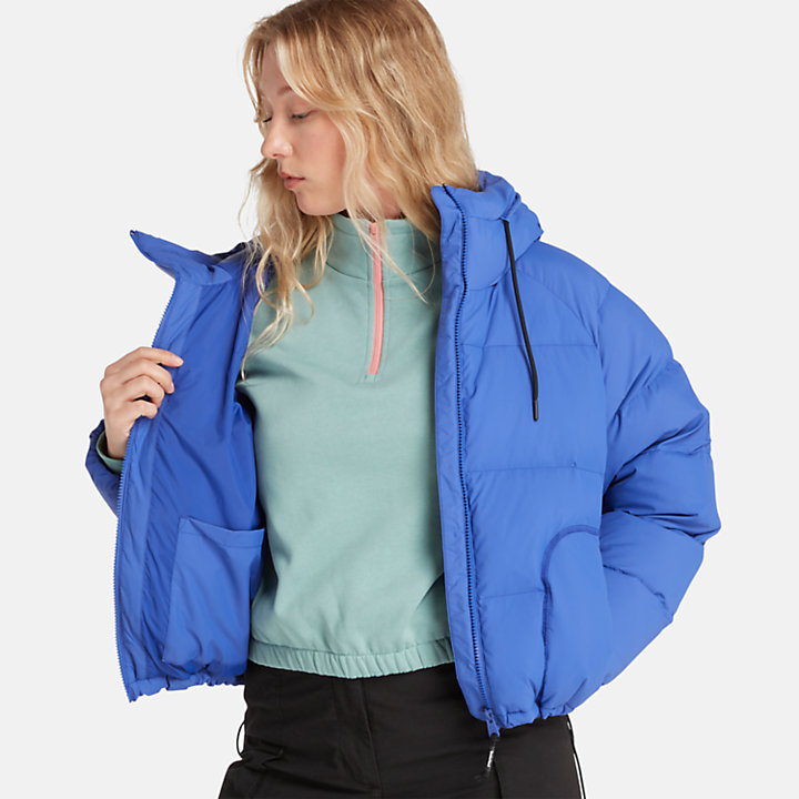 Recycled Down Puffer Jacket for Women in Blue-