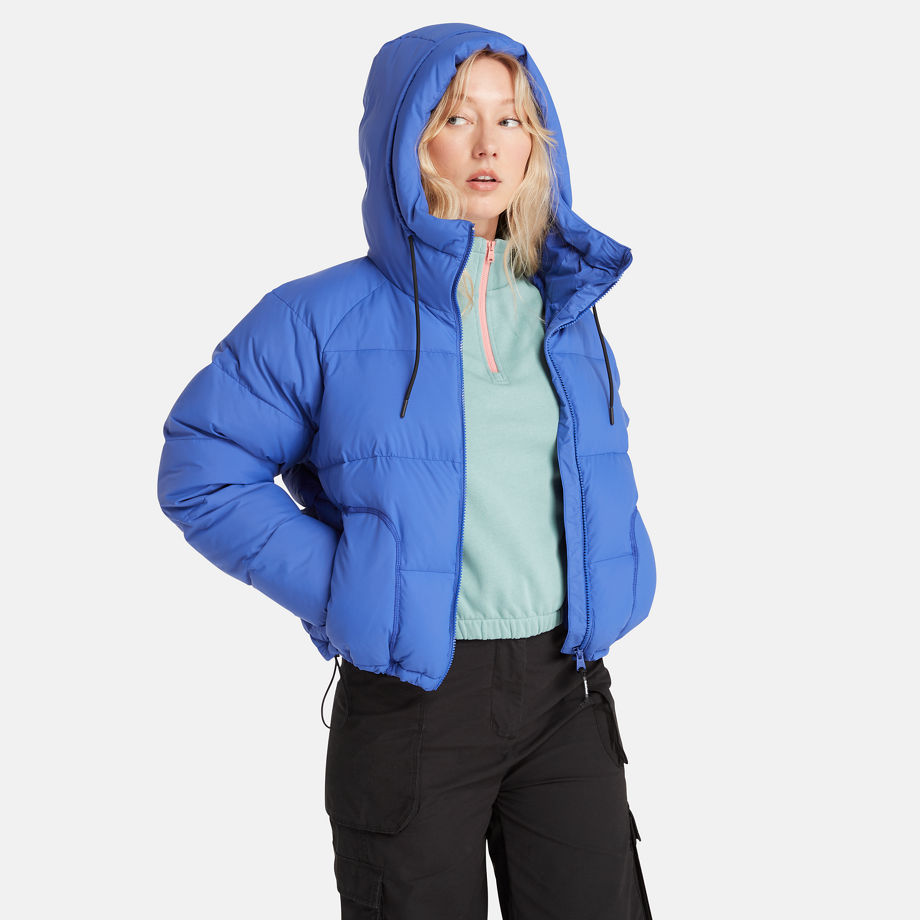 Timberland Recycled Down Puffer Jacket For Women In Blue Blue