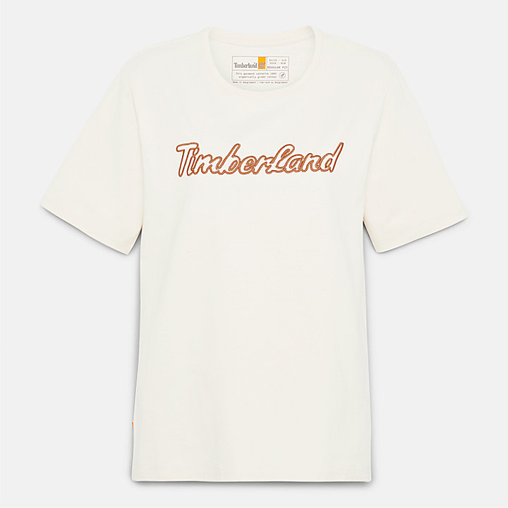 T-shirt à logo texturé pour femme en beige
