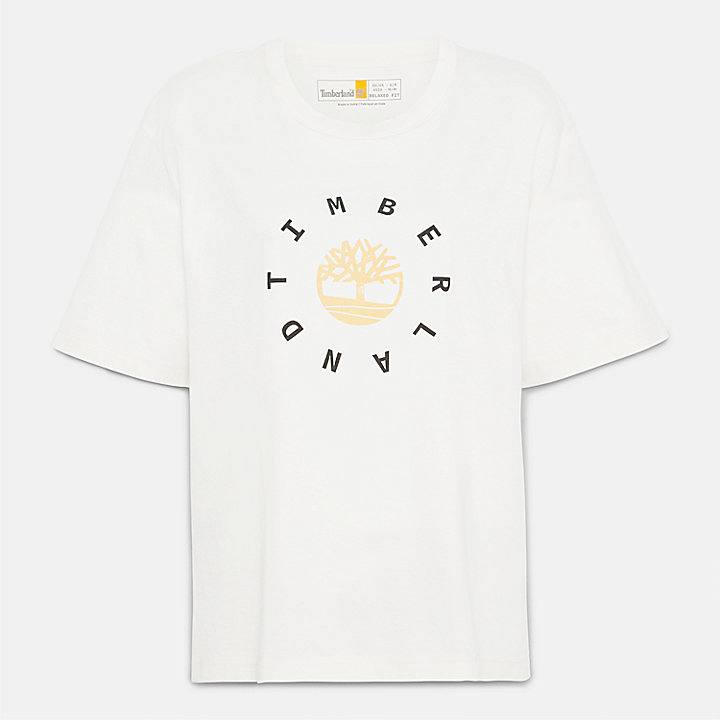 Seasonal T-shirt met logo voor dames in wit