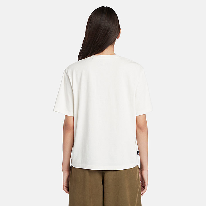 T-shirt à logo saisonnier pour femme en blanc