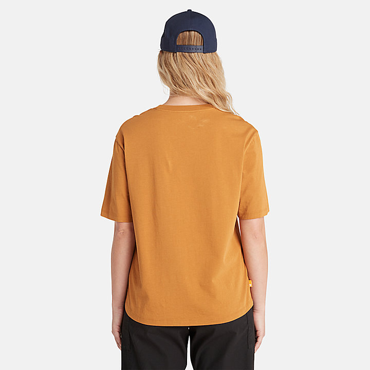 T-shirt à logo saisonnier pour femme en jaune foncé